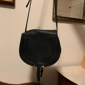 Pre owned black leather handbag